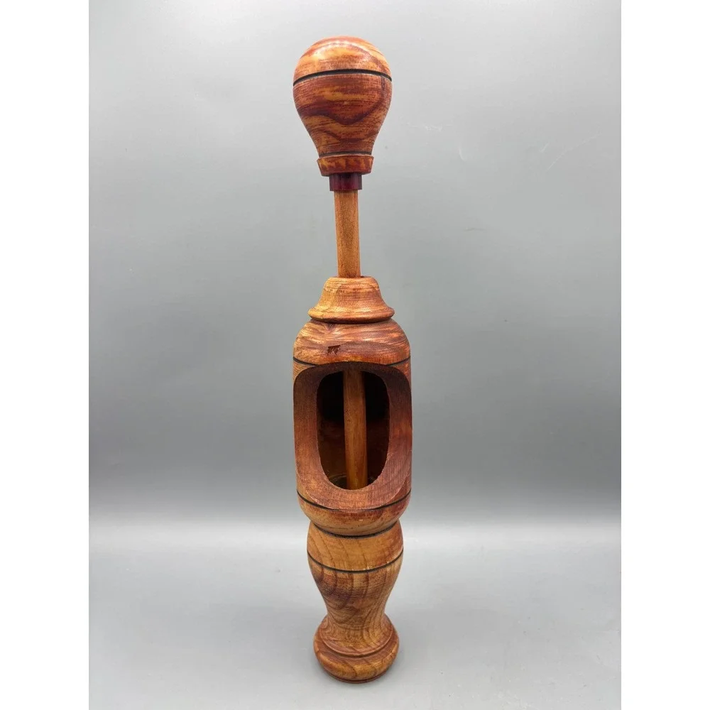 Vintage Hand Carved Wooden Corkscrew Wine Opener Wine Bottle‎ Opener Tool